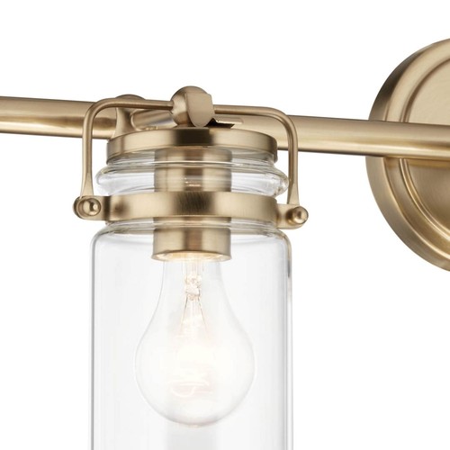 Kichler, Brinley 24" 3 Light Vanity Light with Clear Glass in Champagne Bronze, - Picture 3 of 9