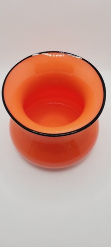 Antique Vintage Czech Bohemian Orange Tango Art Glass Deco Vase - Picture 2 of 7