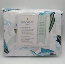 AUTHENTIC KIDS SURFING SHARK TWIN 3 PIECE SHEET SET NEW