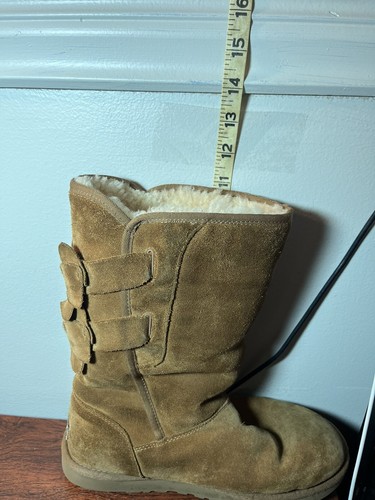UGG Australia Womens Size 8 Allegra Bow Shearling Chestnut Boots 1092969 - Picture 3 of 9