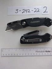 10 HUSKY FOLDING LOCK-BACK UTILITY KNIFE W/FREE BLADES #99731 $3 @ (10 FOR $25)