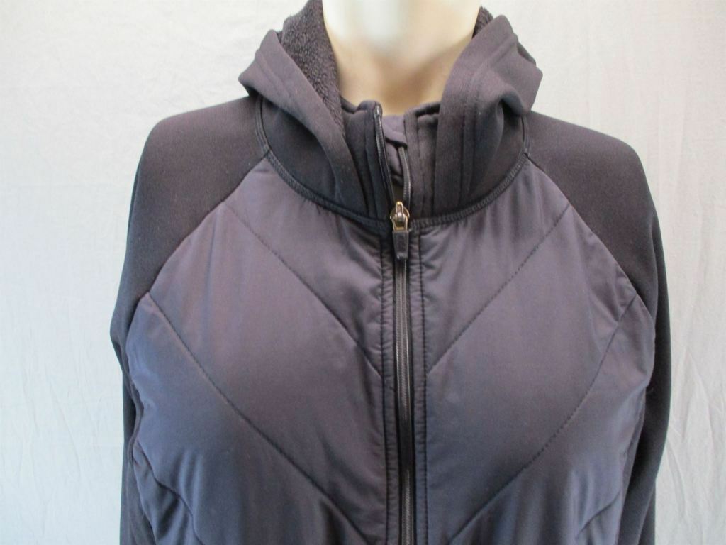 Felpa con cappuccio FILA taglia XL donna nera foderata in pile attivo manica lunga full zip GR6525