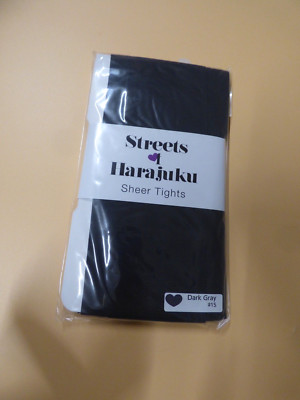 Streets Harajuku Sheer Tights, OS (90lbs-148lbs), 50D,  Dark Gray