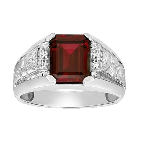 Joias masculinas de prata esterlina granada