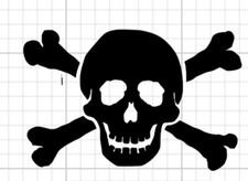 SKULL AND CROSSBONES Vinyl Decal Sticker Car Truck Window Wall