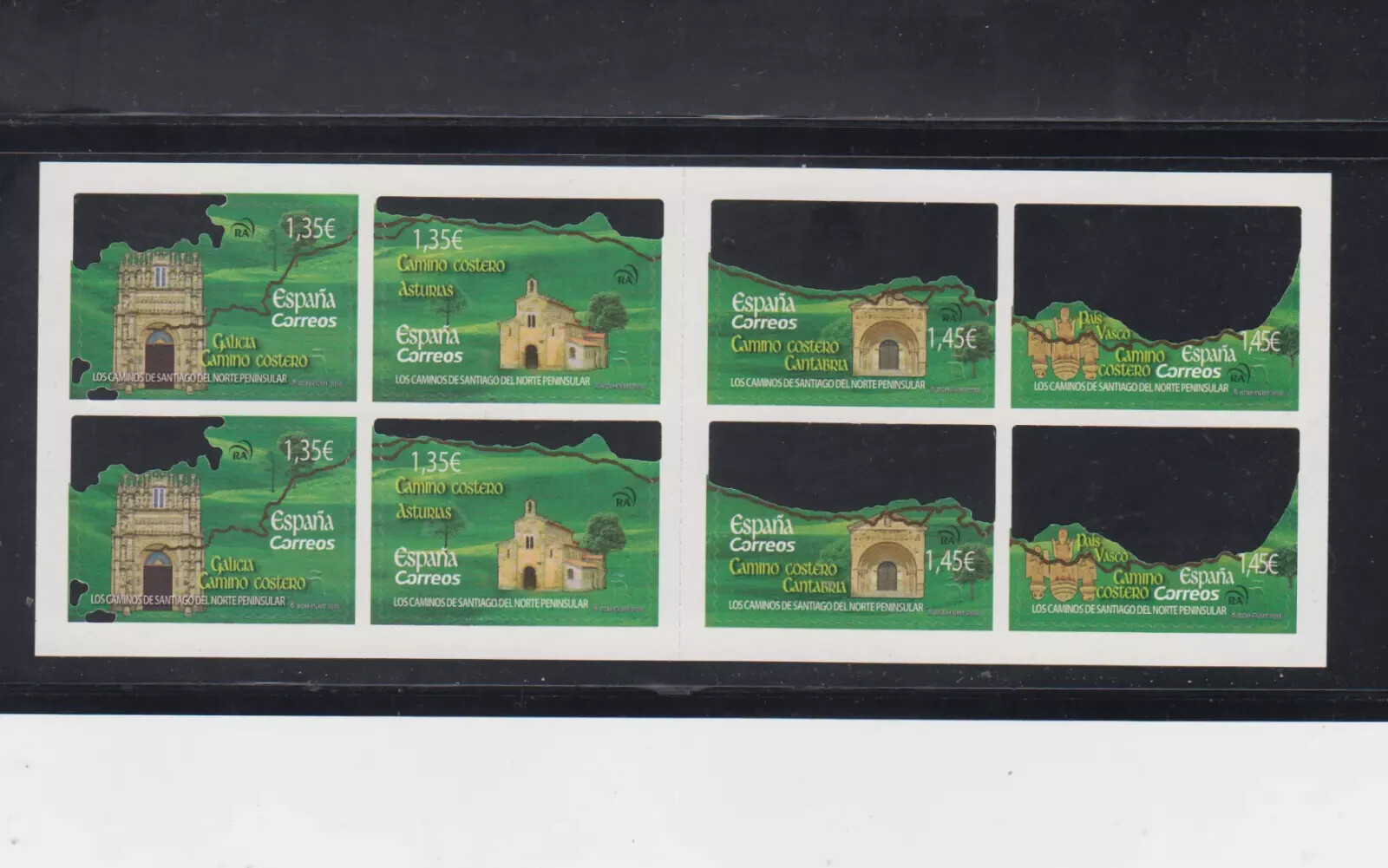 Carné Los Caminos de Santiago del Norte 2018. Edifil 5219-5222 ** MNH