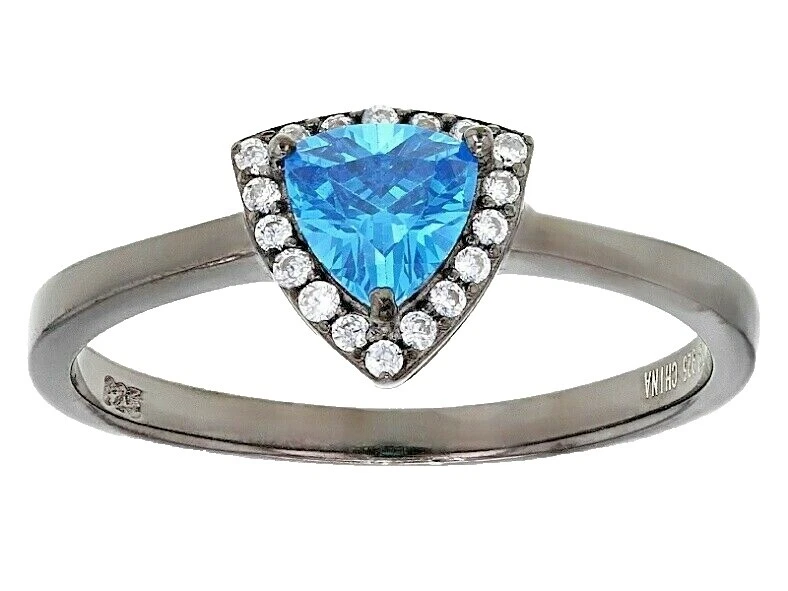 Silver Plated Black Stone Fashion Rings