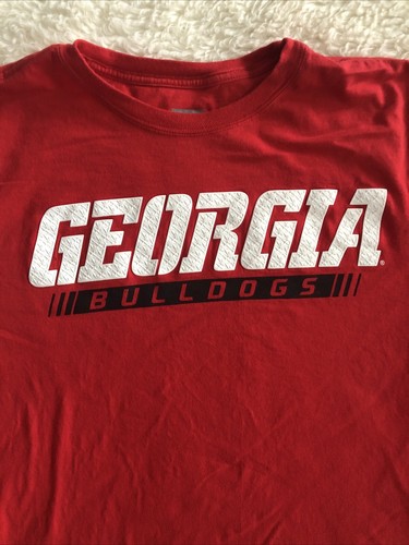 Georgia Bulldogs T-Shirt Red Long Sleeve Crew Graphic Box Seat Unisex Large - Picture 2 of 8