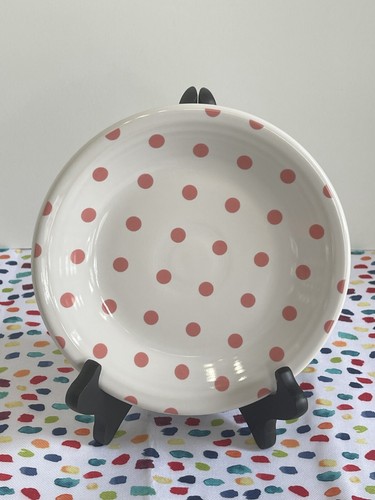 Fiestaware weiße Pfingstrose gepunkteter Salatteller Fiesta rosa exklusive Punkte - Bild 2 von 3