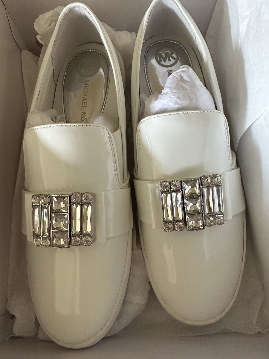 Michael Kors Michelle Slip On Fashion Sneaker Optic White Michael Kors Michelle Slip On Fashion Sneaker Optic White