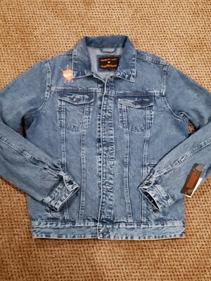 Members Only X Nickelodeon Rugrats Hey Arnold Rocko Denim Jean Jacket Size Large