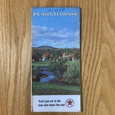 Texaco Map Pennsylvania Philadelphia Pittsburgh Allentown 1965 Gas and Oil