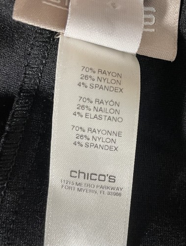 Chico's 2 (US L/12) Ankle Pants Black Ponte Knit Pull On Straight Leg Stretch - Picture 6 of 12