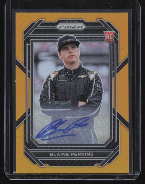 2023 Prizm Racing Gold Prizm Rookie #90 Blaine Perkins Auto #03/10