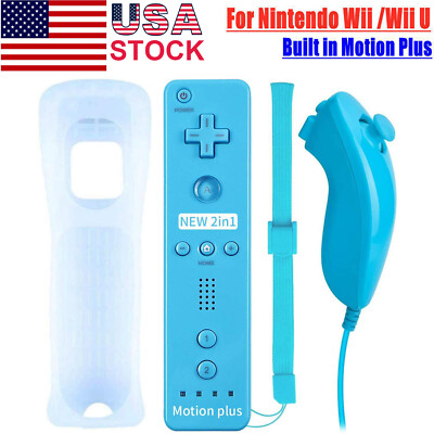 Built in Motion Plus Remote Controller & Nunchuck For Nintendo Wii/Wii U