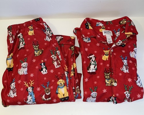 NICK & NORA Christmas Dogs Flannel Holiday Pajamas Set PJs Girls Boys XL 16-18 - Picture 10 of 16
