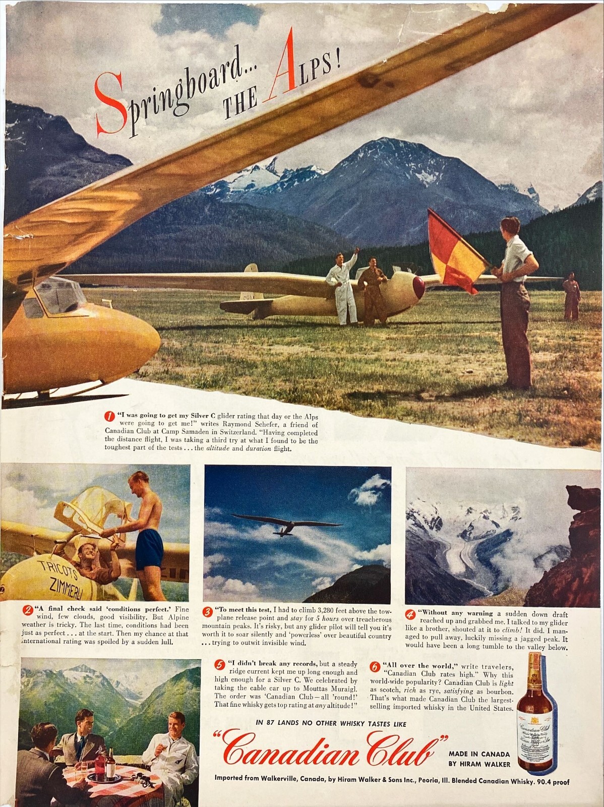 Canadian Club Springboard the Alps Canada Hiram Walker Vtg Magazine ...