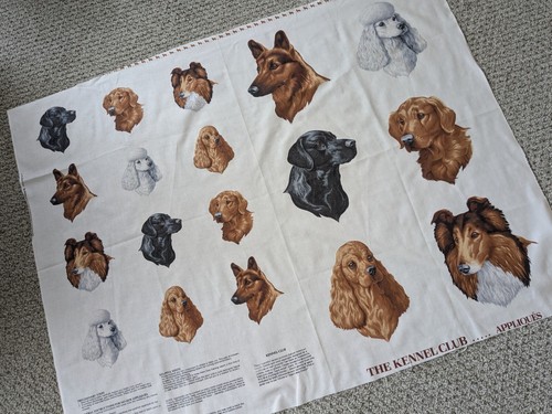Vintage Kennel Club Joan Messmore Applikationen Hunde Stoff Neu unbenutzt - Bild 5 von 5