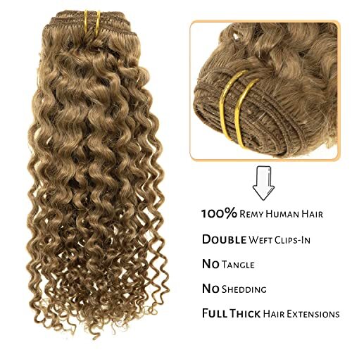 3B 3C Curly Clip in Hair Extensions Real Human Hair 20 Inch Jerry Curly #27 - Picture 4 of 7