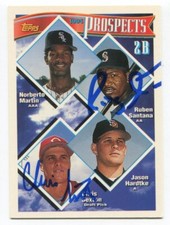 1994 Topps Ruben Santana Chris Sexton Signed Card Baseball Autographed AUTO #527