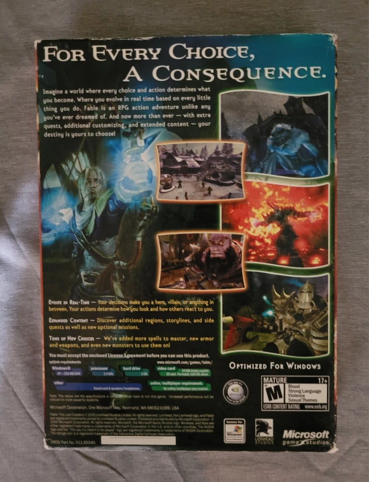 FABLE - The Lost Chapters for PC With Box, Product Key, and 4 Discs Microsoft - Image 4 of 4