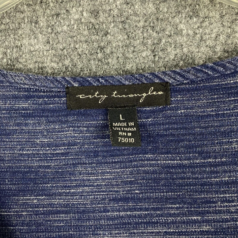 City Triangles Dress Large Women's Short Sleeve Blue Polyester L - Image 3 of 4