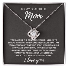 To My Mom, Happy Mothers Day, Jewelry Necklace Gift for Mom, Beautiful Mom