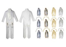 Infant Baby Boy Christening Baptism Church White Suit Guadalupe On Stole Sm-7