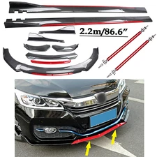 Front Bumper Lip Spoiler Body Kit Side Skirt Carbon Fiber For Honda Accord  K