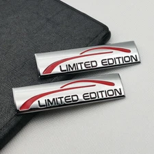 2x Metal Chrome Limited Edition Fender Emblems Trunk Sport Badge Decal Sticker