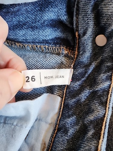 Jeans donna PacSun taglia 26 lavaggio medio jeans vita alta cotone orlo tagliato - Foto 6 di 8