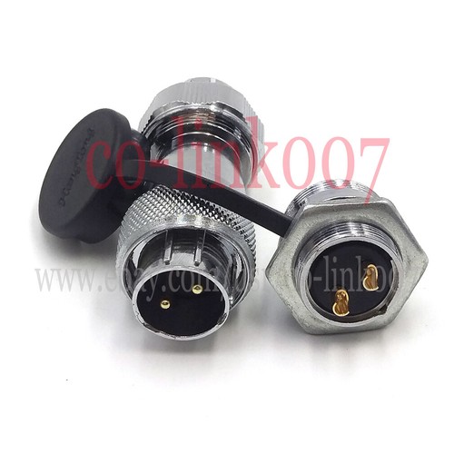 2 PINs Waterproof Connector, WS20 Power Cable Aviation Auto Circular Connectors - Picture 3 of 7