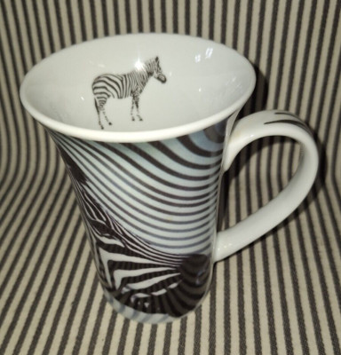 VTG PAUL CARDEW WILD CAFE ZEBRA 5.25'' PORCELAIN COFFEE LATTE MUG TEA CUP 2008