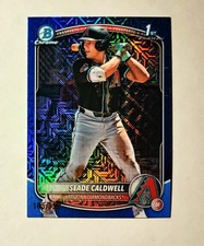 Slade Caldwell 2025 1st Bowman Chrome BLUE REFRACTOR 105/150 Mega #BCP-21 RC N6