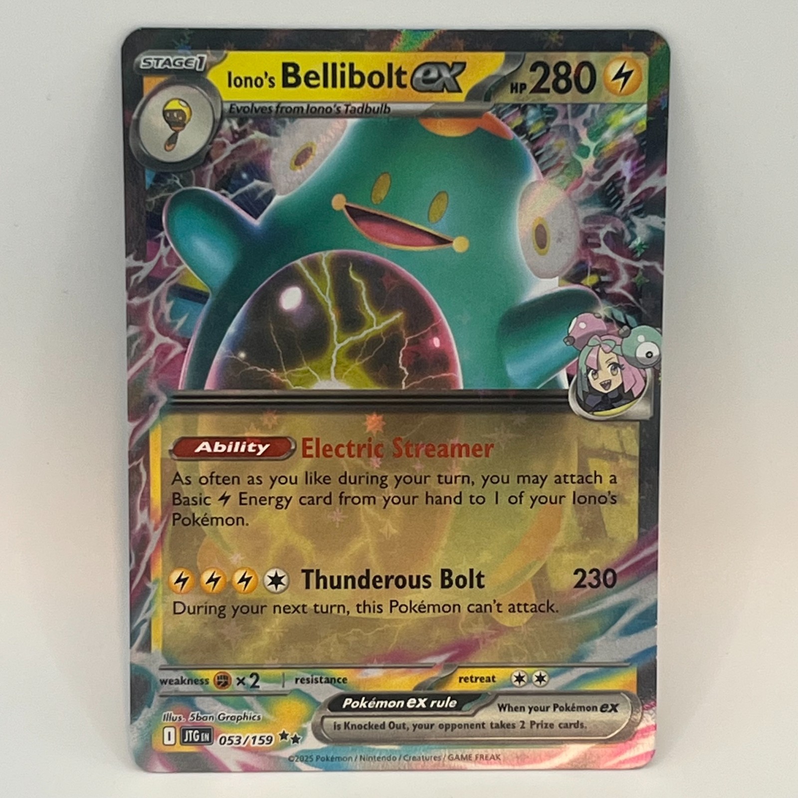 Pokemon Scarlet & Violet Journey Together Iono's Bellibolt EX 053/159 NM/NP