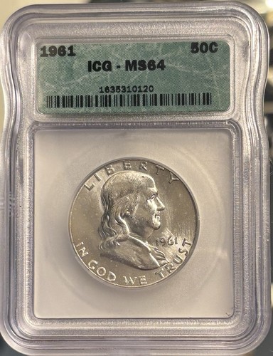 1961 Franklin Half Dollar MS64 ICG