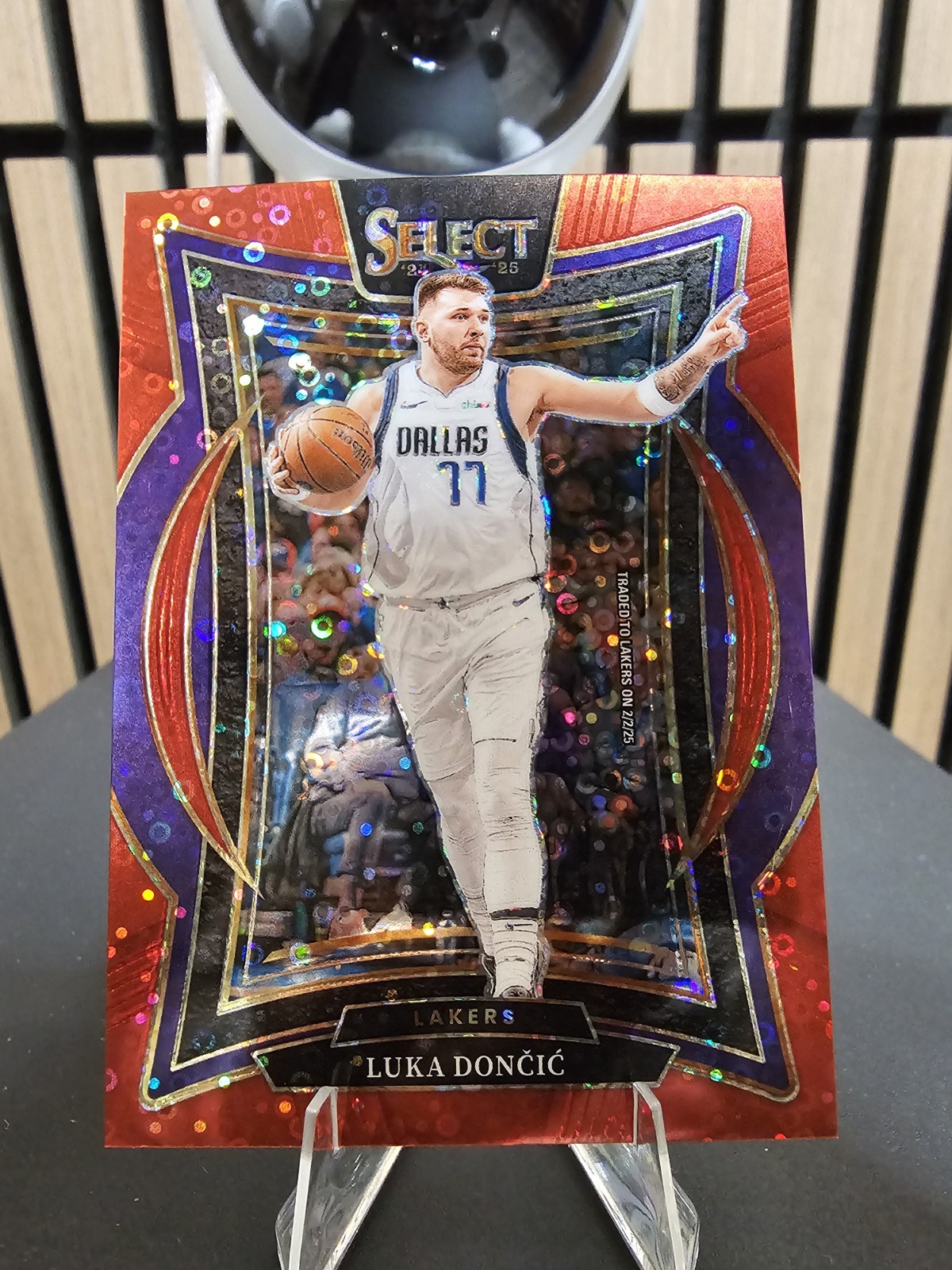 Luka Doncic 2024-25 Panini Select Red Disco #56 Prizm /49 1st LAKERS card!!