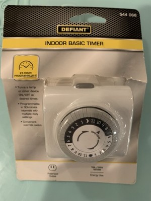 Defiant Indoor Basic Timer 24 Hour Programmable 544 068 Override Switch