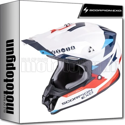 SCORPION CASQUE OFF-ROAD POUR MOTO VX-16 EVO AIR ROD BLANC ROUGE BLEU XXL - Photo 1/3