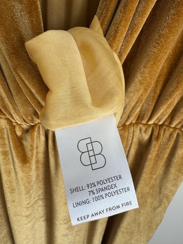 Nuevo con etiquetas Maxi Vestido de Terciopelo Sofía Nacido en el Báltico Talla XL Dorado Cuello en V Formal Vacaciones - Imagen 9 de 9
