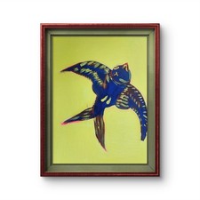Bird In Flight Colorful Neo Expressionist Original Wall Art 11x14 Canvas.