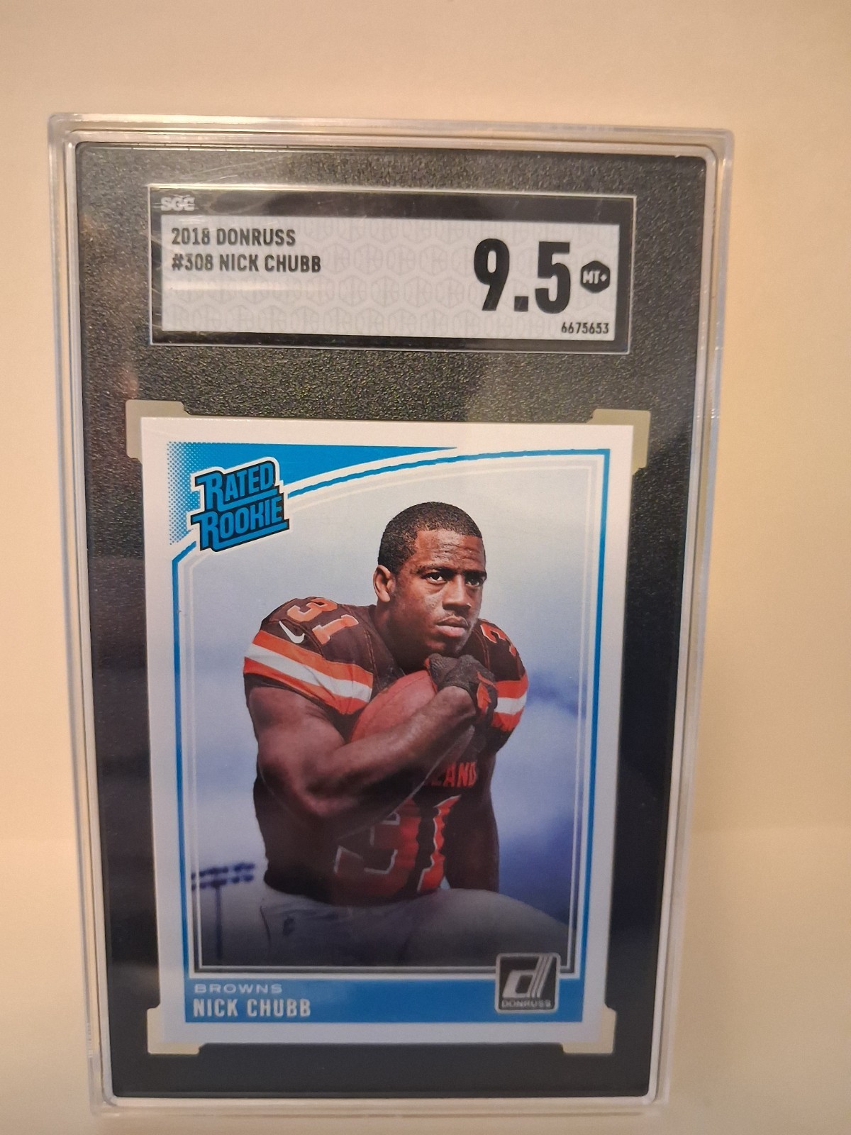 2018 Panini Donruss - Rated Rookie Nick Chubb #308 Aqueous Test (RC)