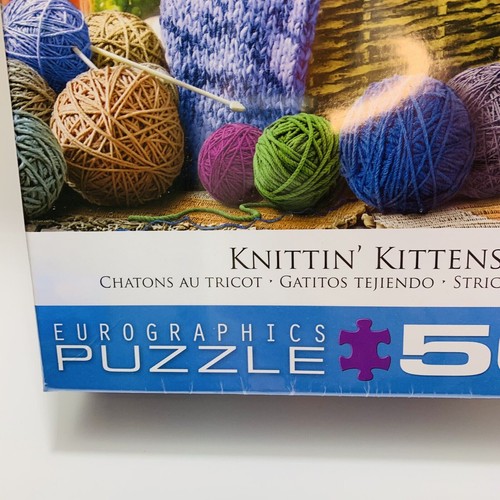 Knitting Kittens Jigsaw Puzzle 19x13 Kitty Cats Yarn Eurographics 500 Pieces NEW - Picture 2 of 6
