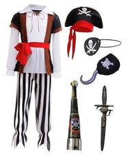 Pirate Costume for Kids Pirate Role Play Dress Up Boys L 7-8Years Pirateb-032
