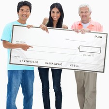 Giant Check 38 x 16 inches - Large Fake Check Award - Big Checks for Presenta...