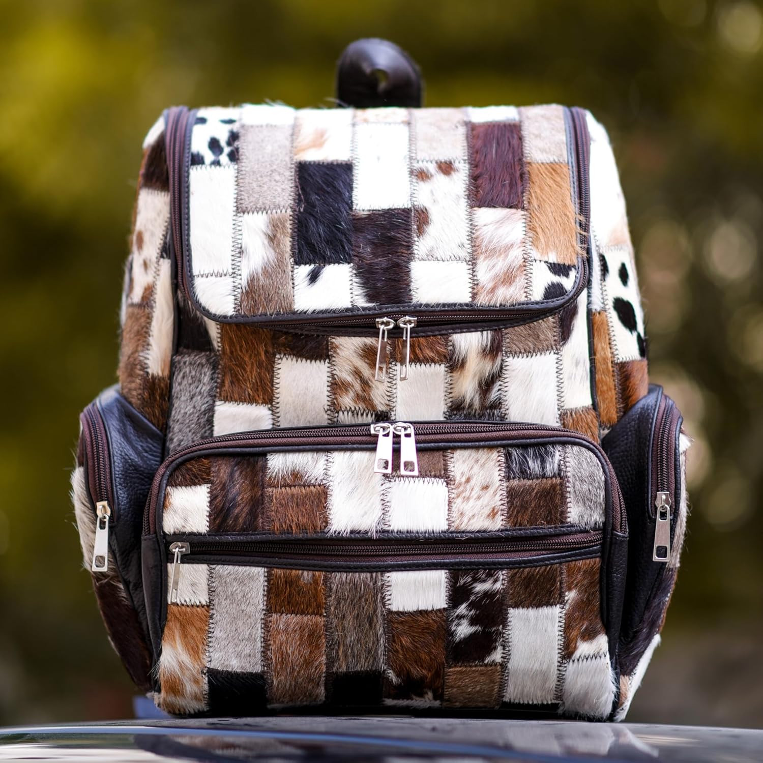 Genuine Cowhide Leather Backpack for Men & Women - Stylish & Spacious Diaper Bag