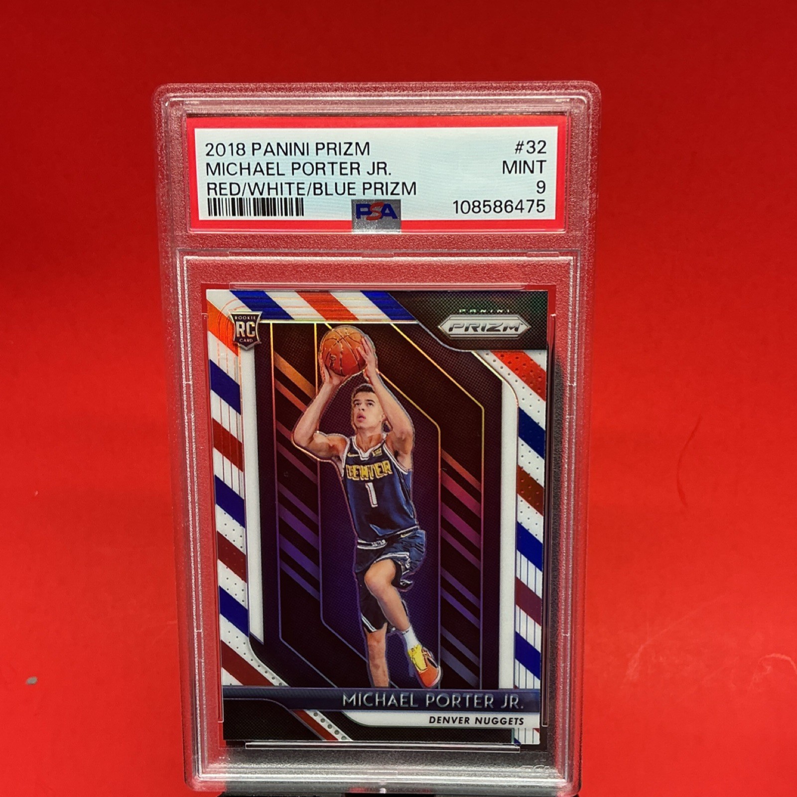 2018-19 Panini Prizm Michael Porter Jr. #32 Red White & Blue Prizm Rookie PSA 9