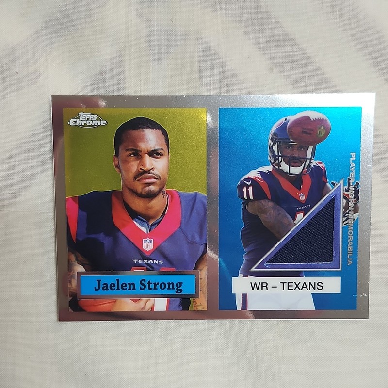 Topps 2015 Chrome Jaelen Strong Houston Texans Player-Worn Memorabilia T60R-JS
