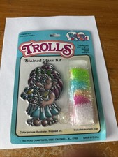 Vintage 1992 Bake A Craft Stained Glass Kit Troll Doll Daisy New Unused 5"