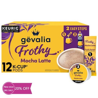 Gevalia Kaffe Mocha Latte Espresso Roast Coffee Single Serve Pods - 12ct